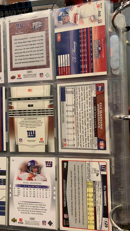 Photo 1 of 9-ELI MANNING FOOTBALL CARDS