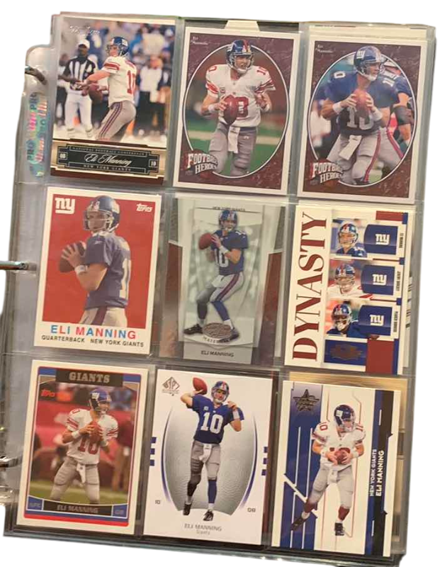 Photo 1 of 9-ELI MANNING FOOTBALL CARDS
