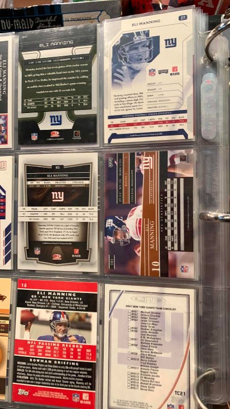 Photo 1 of 9-ELI MANNING FOOTBALL CARDS