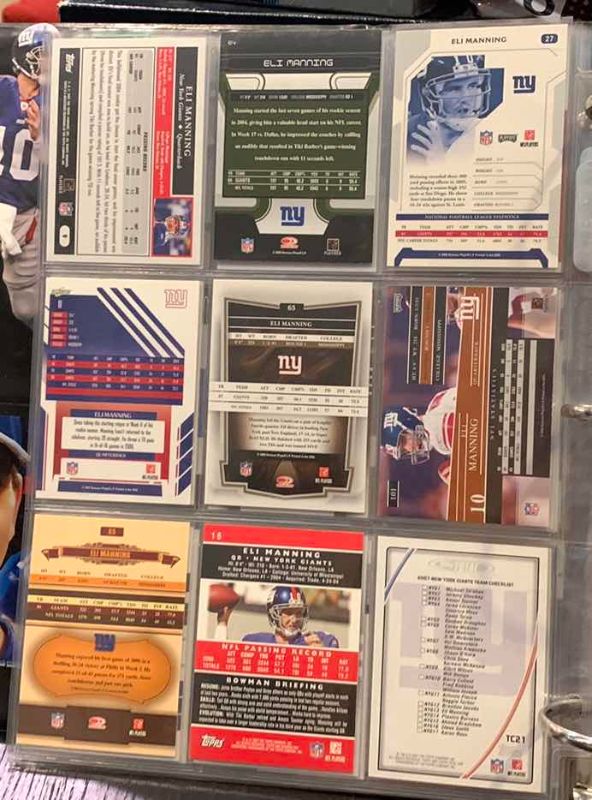 Photo 1 of 9-ELI MANNING FOOTBALL CARDS