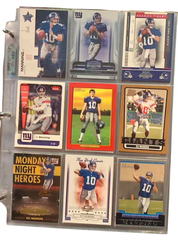 Photo 1 of 9-ELI MANNING FOOTBALL CARDS ONE NUMBERED