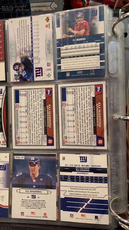 Photo 1 of 9-ELI MANNING FOOTBALL CARDS