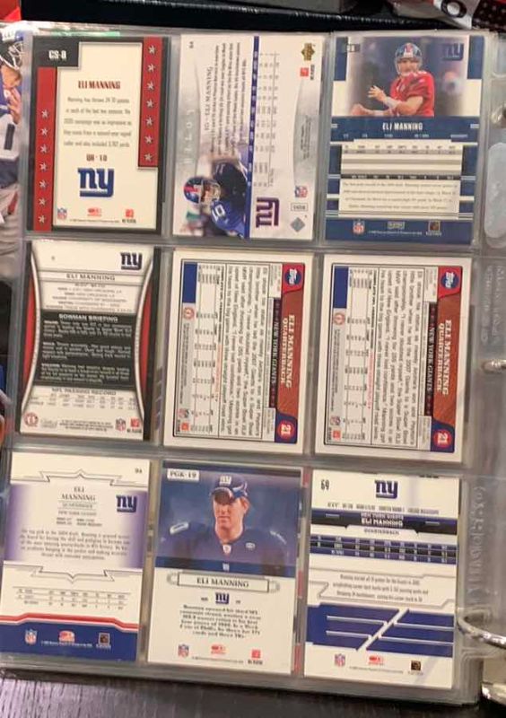 Photo 1 of 9-ELI MANNING FOOTBALL CARDS