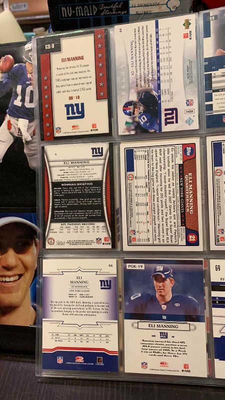 Photo 1 of 9-ELI MANNING FOOTBALL CARDS