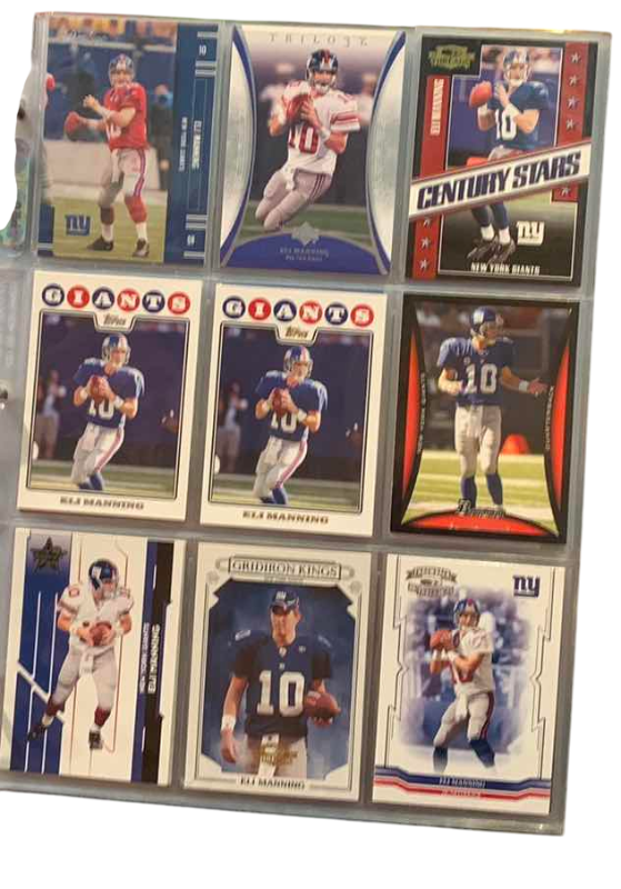 Photo 1 of 9-ELI MANNING FOOTBALL CARDS