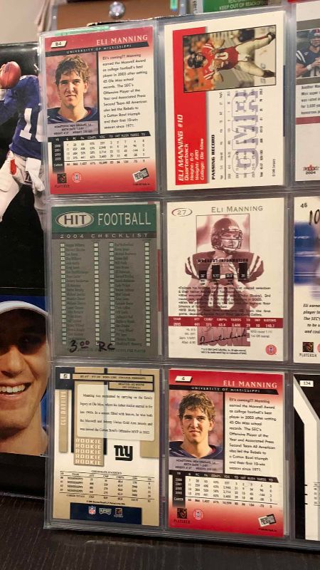 Photo 1 of 9-ELI MANNING FOOTBALL CARDS