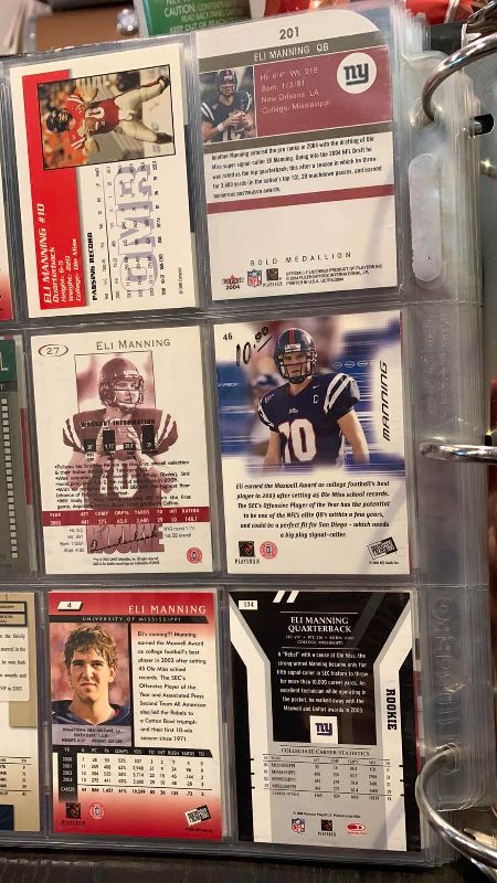 Photo 1 of 9-ELI MANNING FOOTBALL CARDS