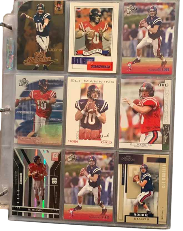 Photo 1 of 9-ELI MANNING FOOTBALL CARDS