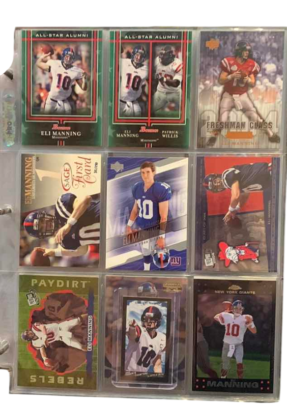Photo 1 of 9-ELI MANNING FOOTBALL CARDS