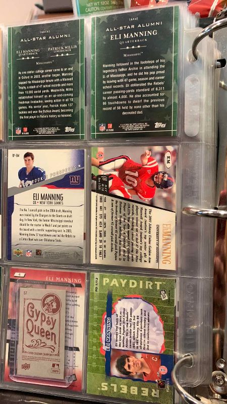 Photo 1 of 9-ELI MANNING FOOTBALL CARDS
