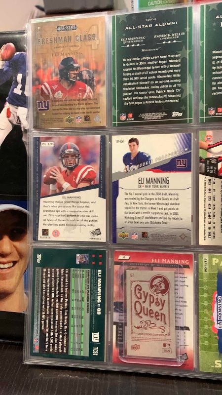 Photo 1 of 9-ELI MANNING FOOTBALL CARDS
