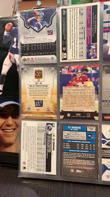 Photo 1 of 9-ELI MANNING FOOTBALL CARDS ONE NUMBERED