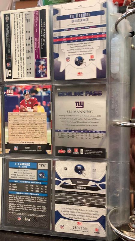 Photo 1 of 9-ELI MANNING FOOTBALL CARDS ONE NUMBERED