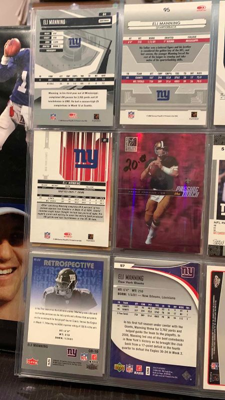 Photo 1 of 9-ELI MANNING FOOTBALL CARDS SOME NUMBERED