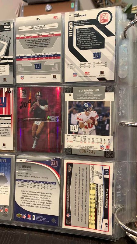 Photo 1 of 9-ELI MANNING FOOTBALL CARDS SOME NUMBERED