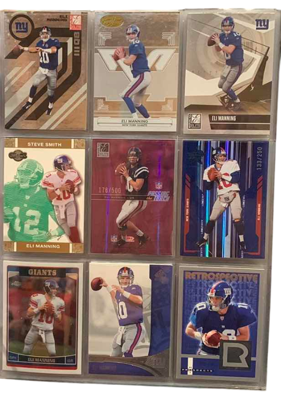 Photo 1 of 9-ELI MANNING FOOTBALL CARDS SOME NUMBERED