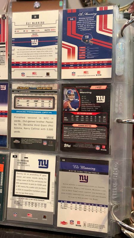 Photo 1 of 9-ELI MANNING FOOTBALL CARDS