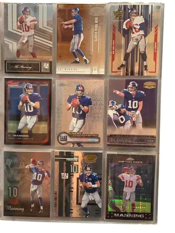 Photo 1 of 9-ELI MANNING FOOTBALL CARDS