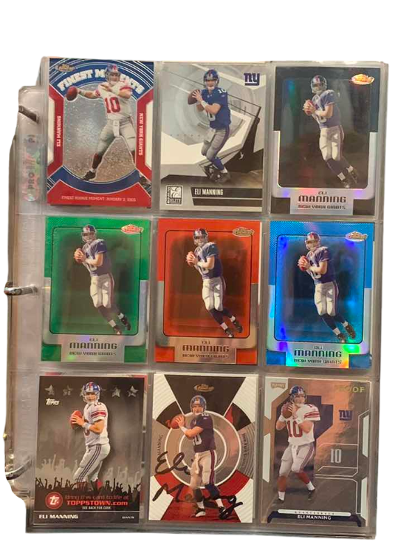 Photo 1 of 9-ELI MANNING FOOTBALL CARDS SOME NUMBERED