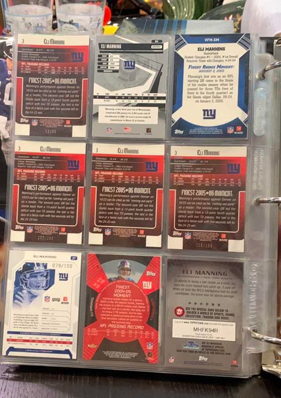 Photo 1 of 9-ELI MANNING FOOTBALL CARDS SOME NUMBERED