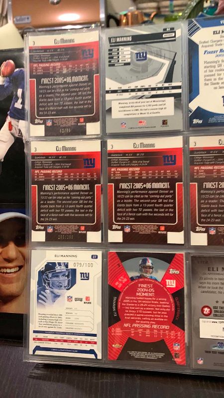 Photo 1 of 9-ELI MANNING FOOTBALL CARDS SOME NUMBERED