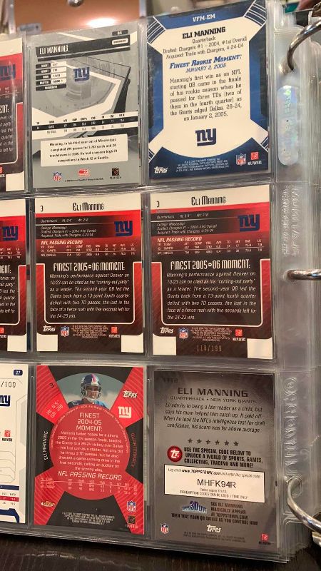 Photo 1 of 9-ELI MANNING FOOTBALL CARDS SOME NUMBERED