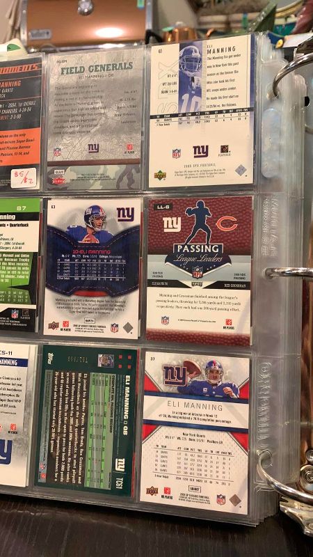 Photo 1 of 9-ELI MANNING FOOTBALL CARDS