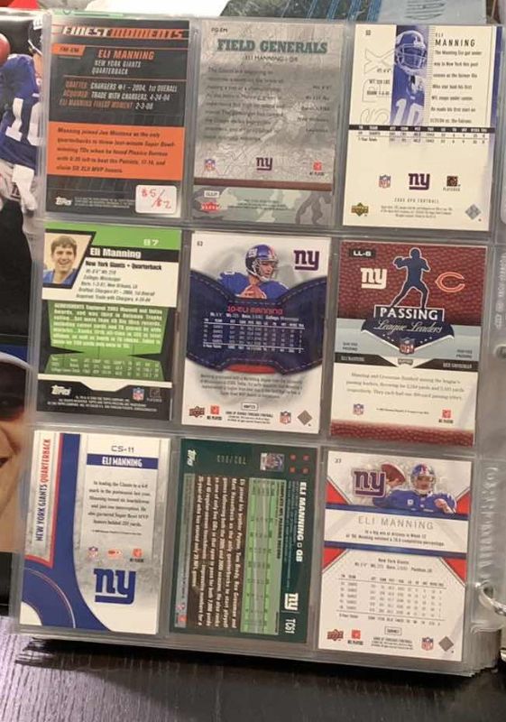 Photo 1 of 9-ELI MANNING FOOTBALL CARDS