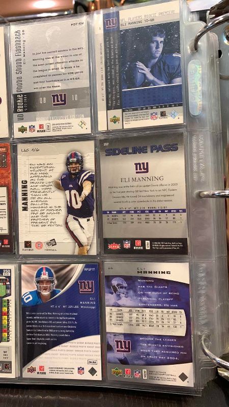 Photo 1 of 9-ELI MANNING FOOTBALL CARDS