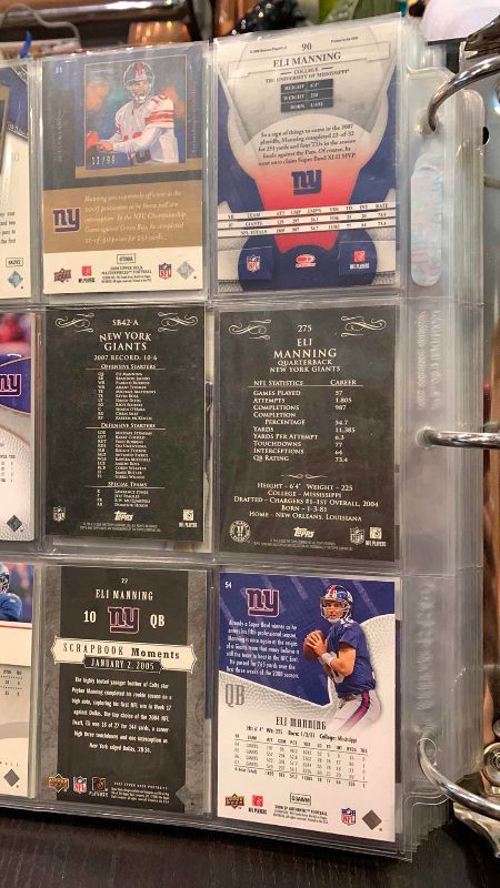 Photo 1 of 9-ELI MANNING FOOTBALL CARDS