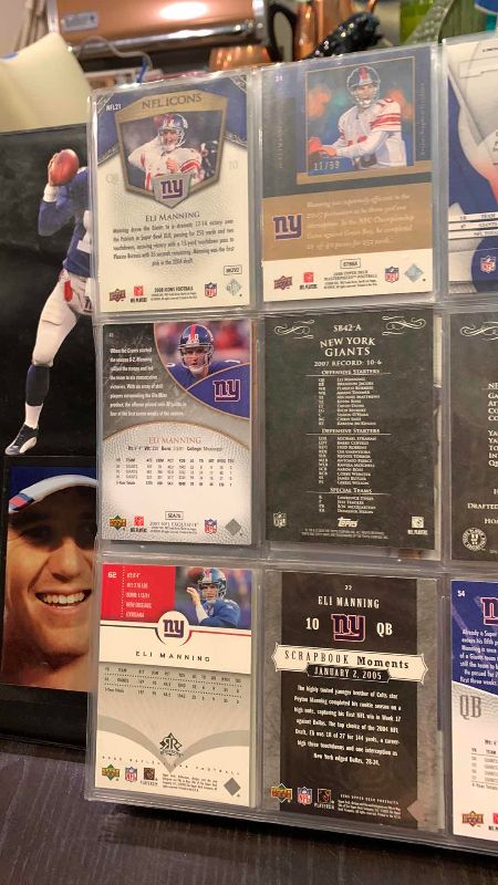 Photo 1 of 9-ELI MANNING FOOTBALL CARDS