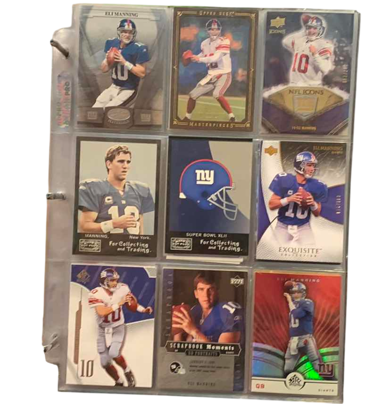 Photo 1 of 9-ELI MANNING FOOTBALL CARDS