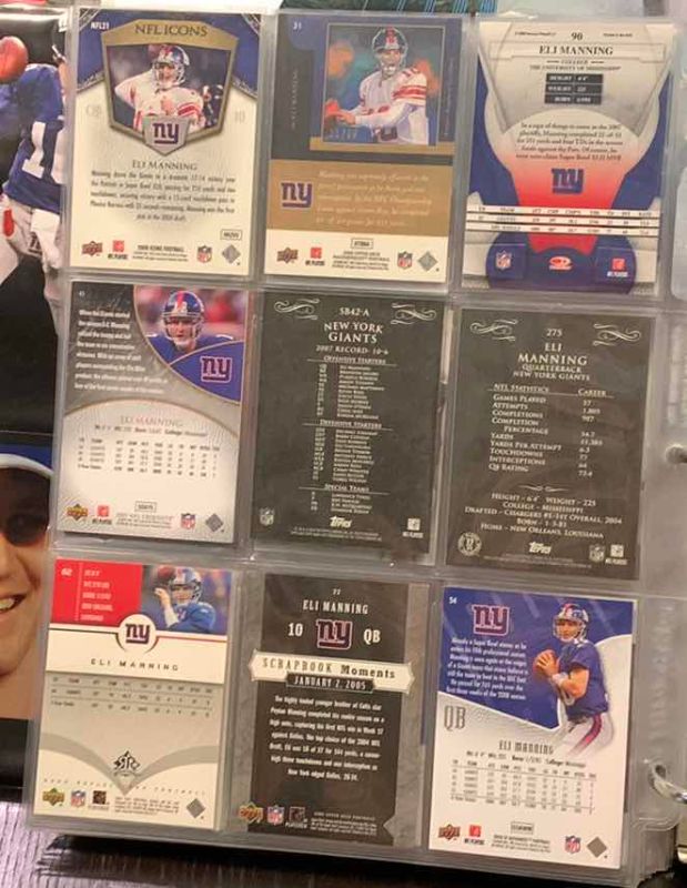 Photo 1 of 9-ELI MANNING FOOTBALL CARDS