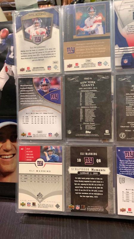 Photo 1 of 9-ELI MANNING FOOTBALL CARDS