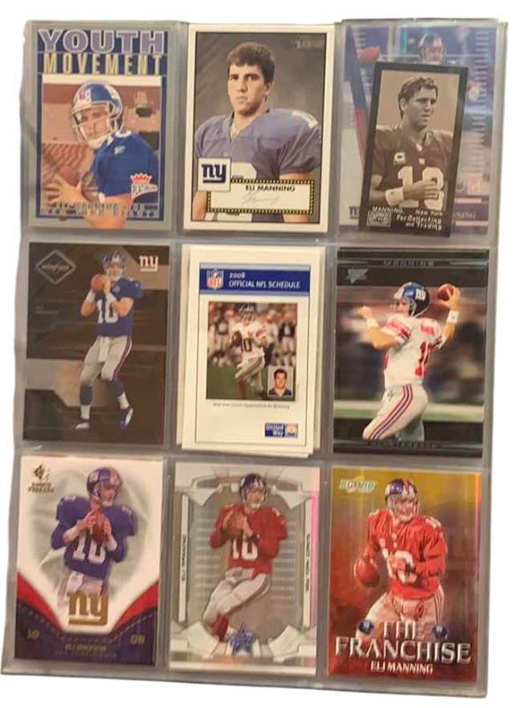Photo 1 of 9-ELI MANNING FOOTBALL CARDS ONE NUMBERED
 
