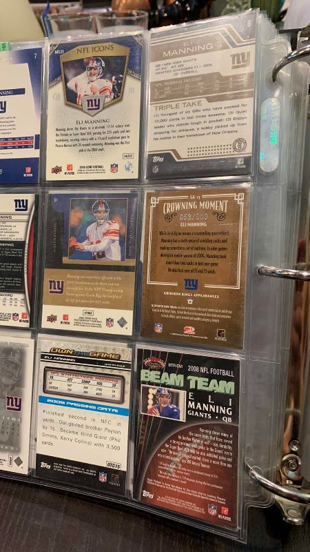 Photo 1 of 9-ELI MANNING FOOTBALL CARDS ONE NUMBERED 