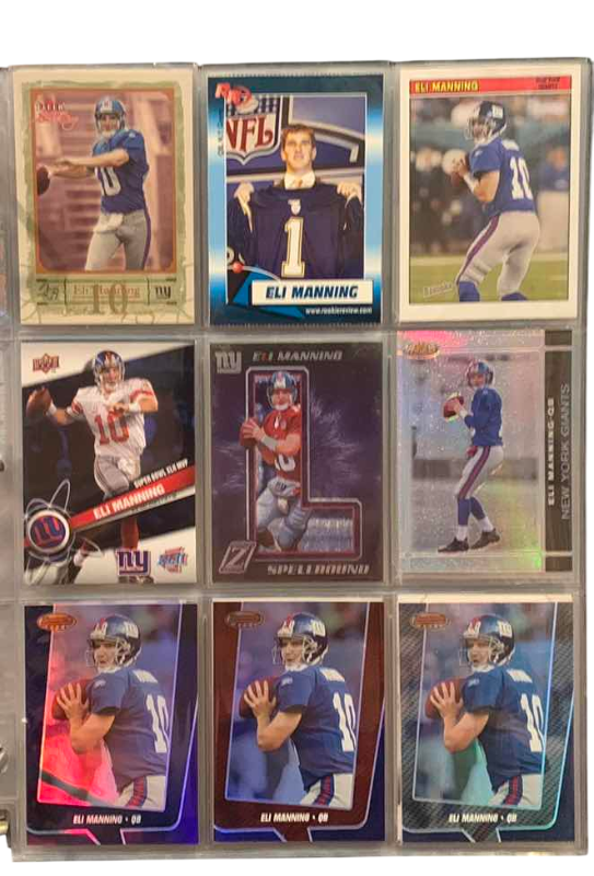 Photo 1 of 9-ELI MANNING FOOTBALL CARDS SOME NUMBERED