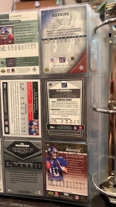 Photo 1 of 9-ELI MANNING FOOTBALL CARDS