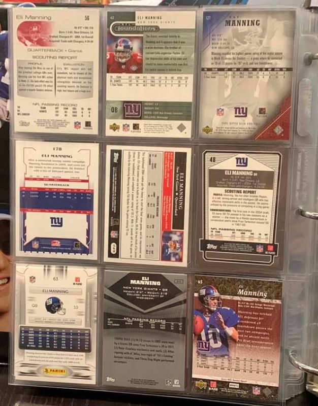 Photo 1 of 9-ELI MANNING FOOTBALL CARDS