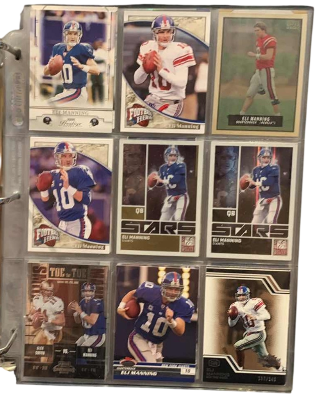 Photo 1 of 9-ELI MANNING FOOTBALL CARDS