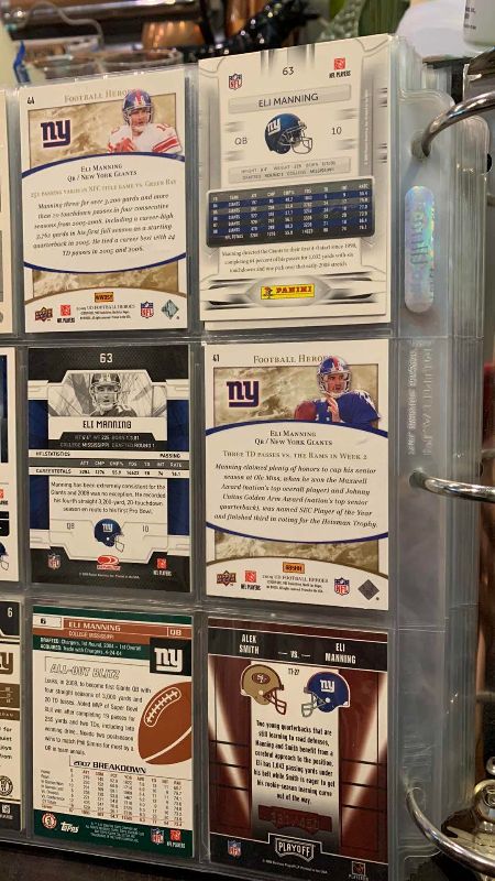 Photo 1 of 9-ELI MANNING FOOTBALL CARDS