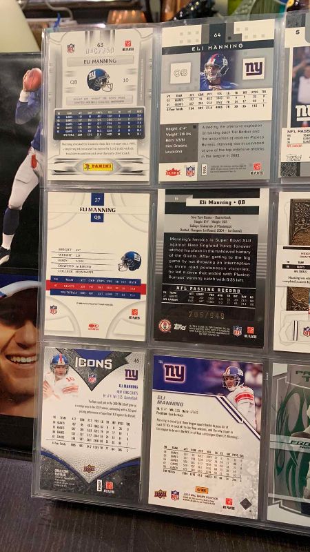 Photo 1 of 9-ELI MANNING FOOTBALL CARDS SOME NUMBERED