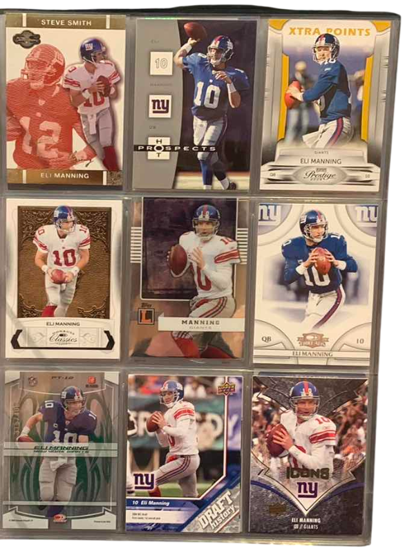Photo 1 of 9-ELI MANNING FOOTBALL CARDS SOME NUMBERED