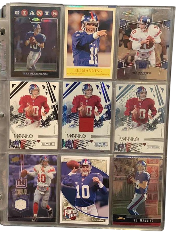Photo 1 of 9-ELI MANNING FOOTBALL CARDS
