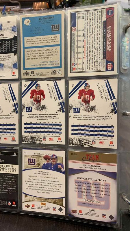 Photo 1 of 9-ELI MANNING FOOTBALL CARDS