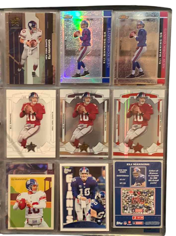Photo 1 of 9-ELI MANNING FOOTBALL CARDS ONE NUMBERED