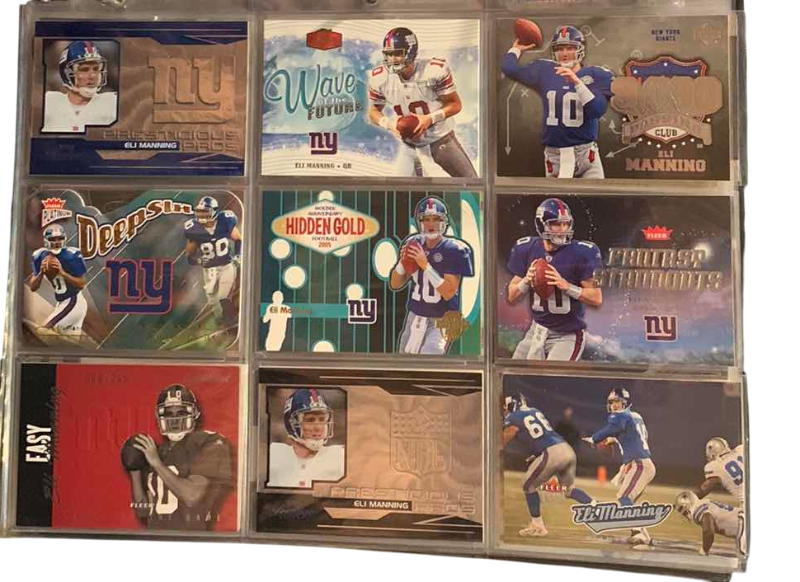 Photo 1 of 9-ELI MANNING FOOTBALL CARDS SOME NUMBERED