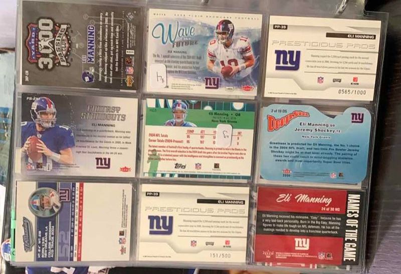 Photo 1 of 9-ELI MANNING FOOTBALL CARDS SOME NUMBERED