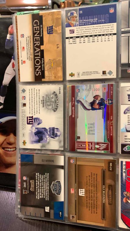 Photo 1 of 9-ELI MANNING FOOTBALL CARDS SOME NUMBERED