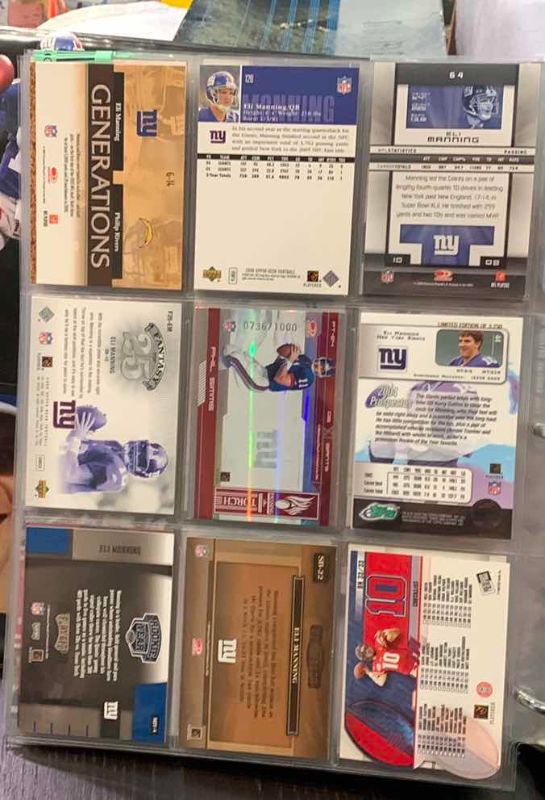 Photo 1 of 9-ELI MANNING FOOTBALL CARDS SOME NUMBERED